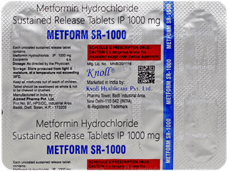Metform Sr 1000 Tablet 10